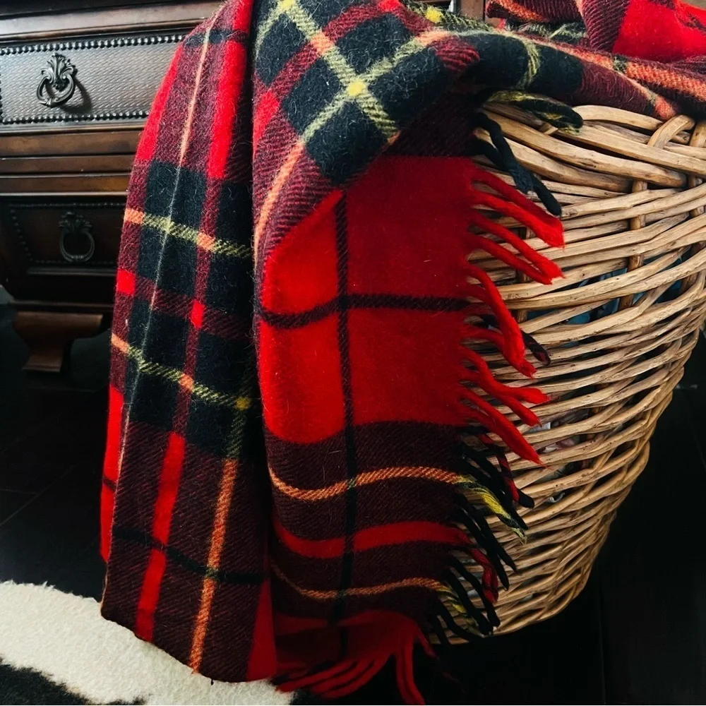 Vintage Troy Robe Wool Plaid Stadium 52x62